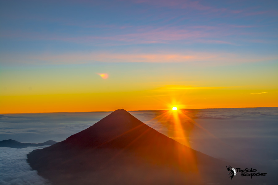 The view from Volcano Acatenango summit Guatemala backpacking itinerary