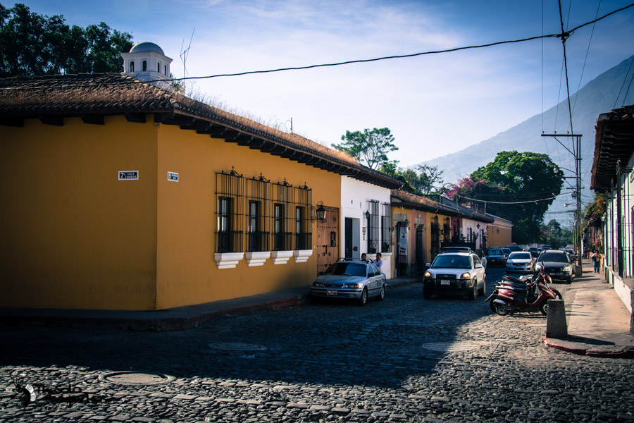 Street in Antigua Guatemala backpacking itinerary