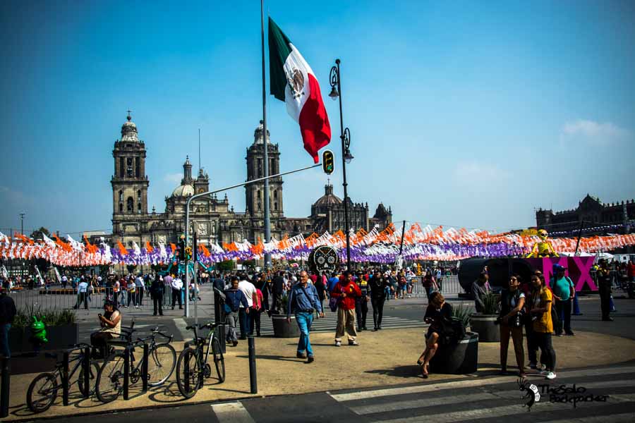 Zócalo Square and Cathedral in Mexico city, Mexico backpacking Itinerary